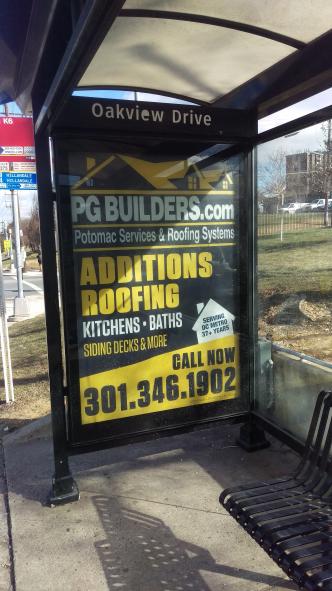 P.G. Builders, Inc. Bus Stop Advertisement